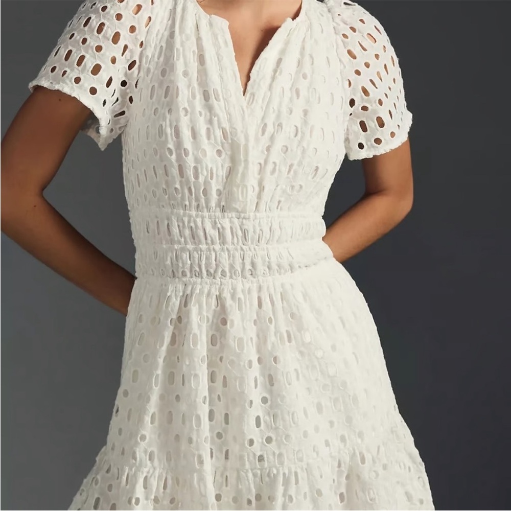 Anthropologie Somerset Ivory Eyelet dress